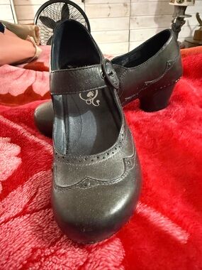 Dansko Black Mary Jane Block Heel with Strap